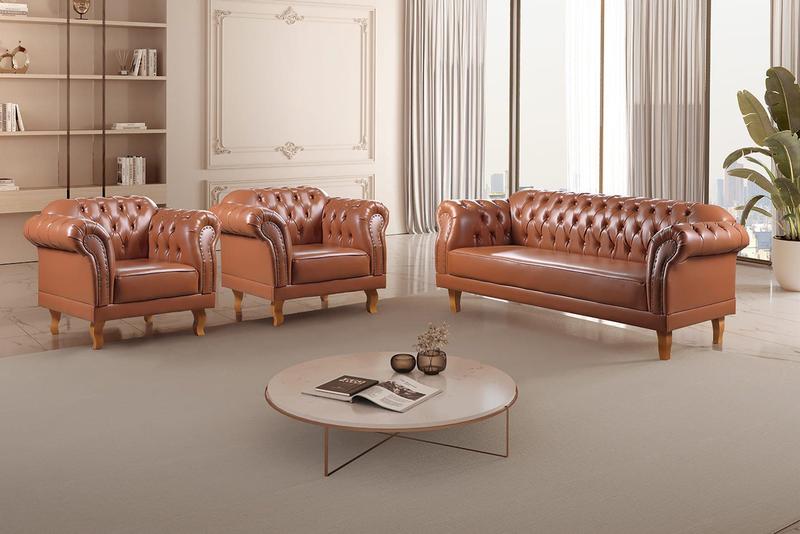 Imagem de Conjunto Sofá e Poltronas Chesterfield Duque