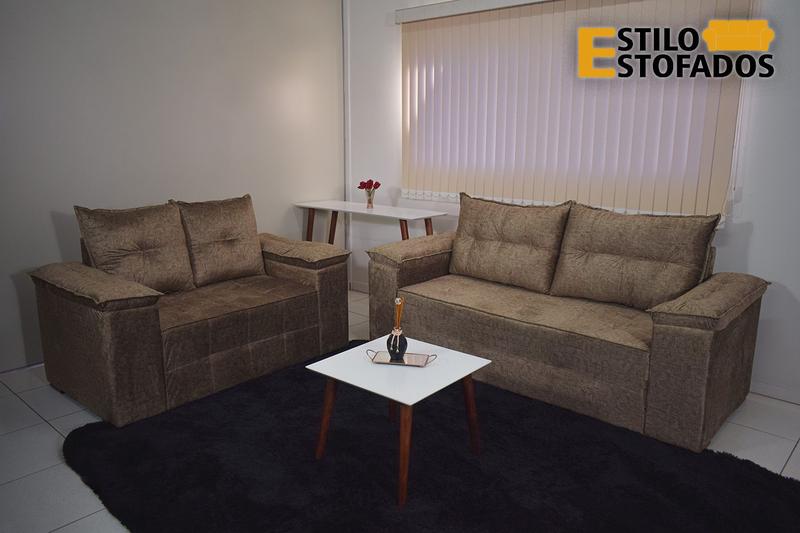 Conjunto sofá Las Vegas 2 e 3 lugares Estilo Estofados Conjunto de