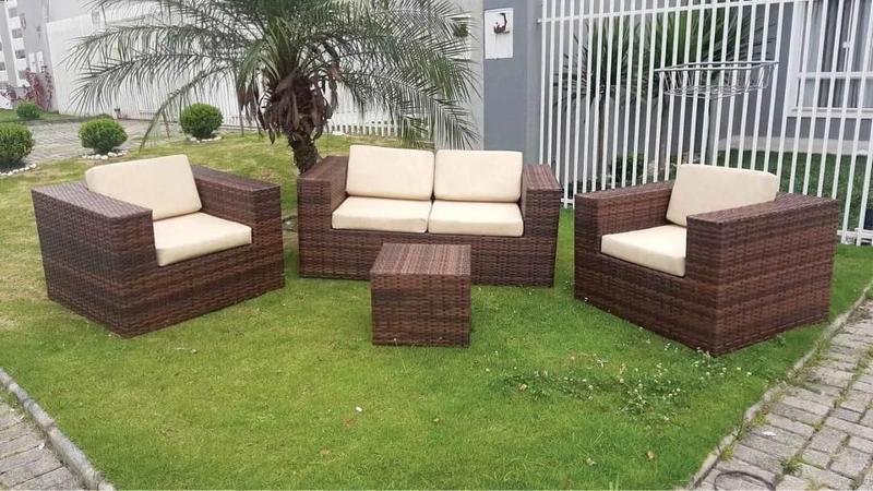 Imagem de Conjunto Sofa Poltronas Area Externa Interna Varanda Jardim