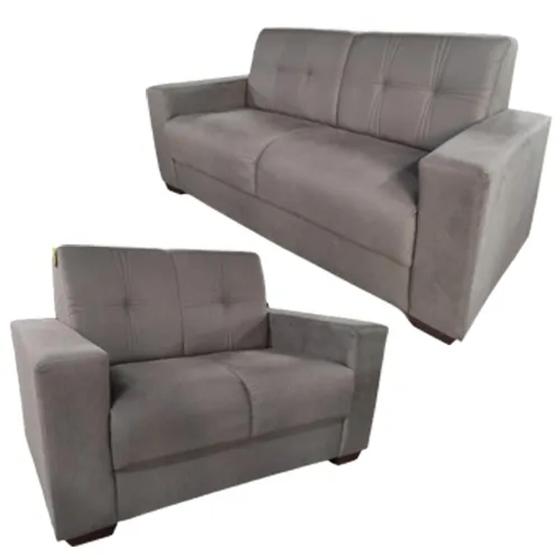 Imagem de Conjunto sofa rondomoveis 260 tec.skin polonia 3x2lugares