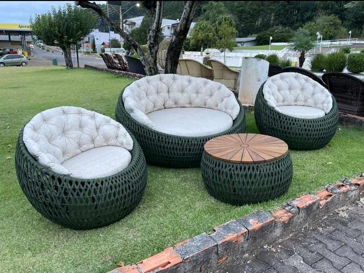 Imagem de Conjunto Sofas Canoa Chaise Corda Náutica Alto Padrão