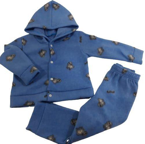 Imagem de Conjunto Soft Menino Frio Inverno Capuz Tam 1 2 3 Infantil