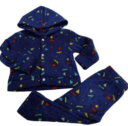 Imagem de Conjunto Soft Menino Frio Inverno Capuz Tam 1 2 3 Infantil