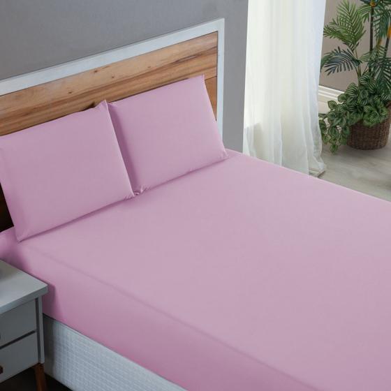 Imagem de Conjunto Solteiro 2 Peças 200 Fios Jogo de Lençol Algodão com Elástico Roupa de Cama Box