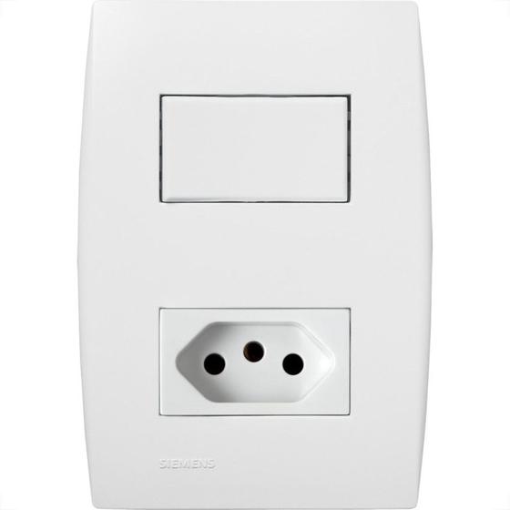 Imagem de Conjunto Soprano Ilus 4X2 Branco Com Placa(1Simples+Tomada) 5Ta99066