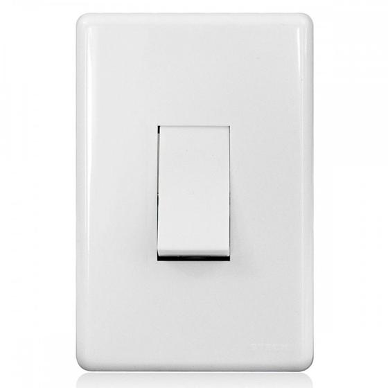 Imagem de Conjunto Steck Linha Stella Com Placa 1 Simples 10A. Vertical - 869110
