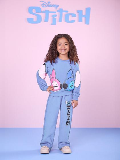 Imagem de Conjunto stitch e angel moletinho blusa e calça momi