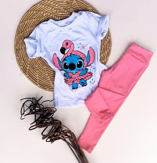 Imagem de Conjunto Stitch infantil menina camiseta e legging