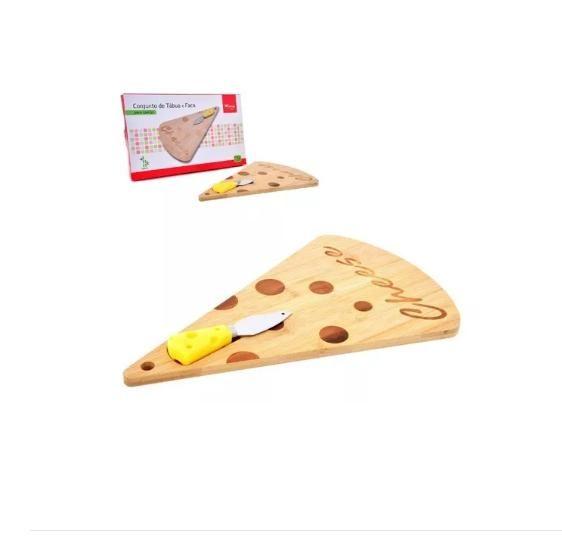 Imagem de Conjunto Tábua Triangular Pizza Frios Com Faca Retangular