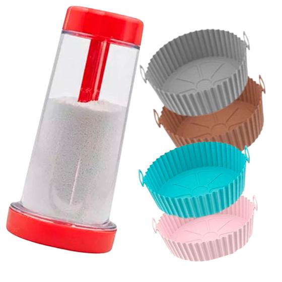 Imagem de Conjunto Tapioqueira c/ kit 4 Formas de Silicone p/ Airfryer