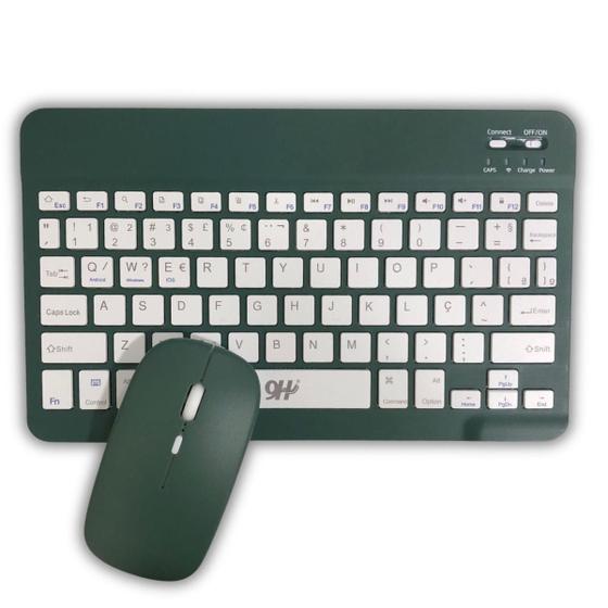 Imagem de Conjunto Teclado Com Mouse Bluetooth Sem Fio Coloridos Wireless