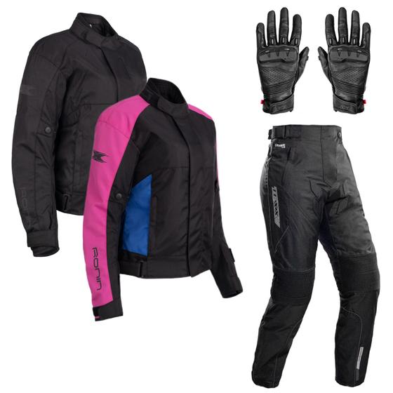Imagem de Conjunto Texx Ronin V2 Feminino Jaqueta  + Calça Strike + Luva phanter
