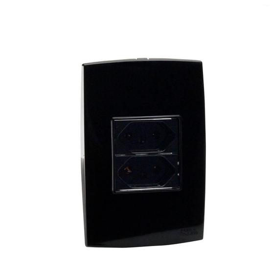 Imagem de Conjunto Tomada 10A + Tomada 20A Preto Force Line