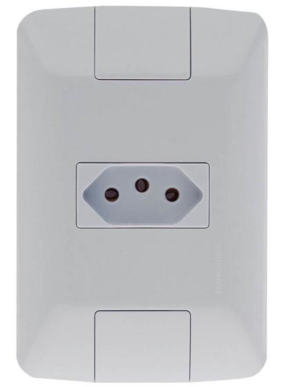 Conjunto Tomada Aria 1 Módulo 2P + T 10A Branco Tramontina Menor preço em Conjunto Tomada Aria 1 Módulo 2P + T 10A Branco Tramontina