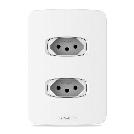 Imagem de Conjunto Tomada Dupla 20A 4x2 Branca Gracia Maxx 85659 Alumbra