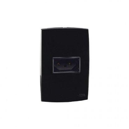 Conjunto Tomada Simples 20A Preto Force Line Menor preço em Conjunto Tomada Simples 20A Preto Force Line
