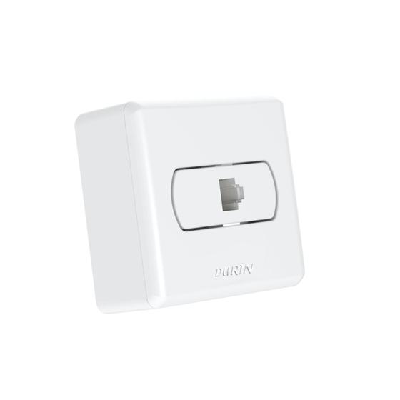 Imagem de Conjunto Tomada Sistema Conector Para Telefonia Rj11 Branco Durín