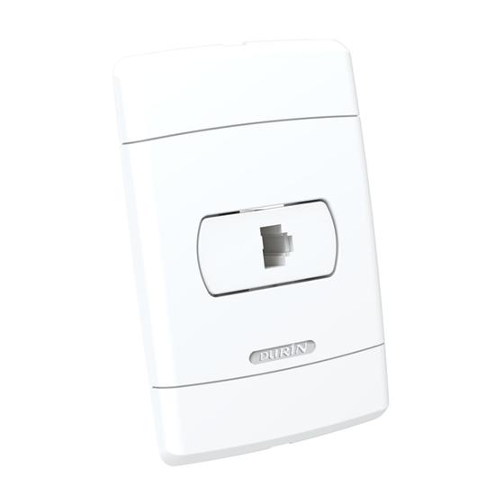 Imagem de Conjunto Tomada Telefonia Rj11 Branco Durín
