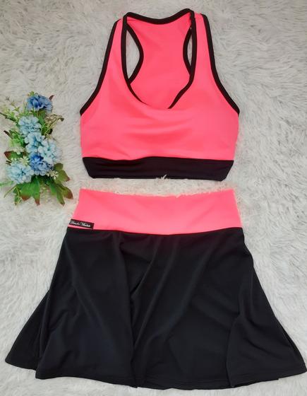 Imagem de conjunto Top  academia mais short Saia  para exercicios pp,p,m,g,gg