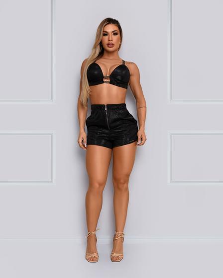 Conjunto top bojo + short shine glam maria gueixa Imagem de Conjunto top bojo + short shine glam maria gueixa
