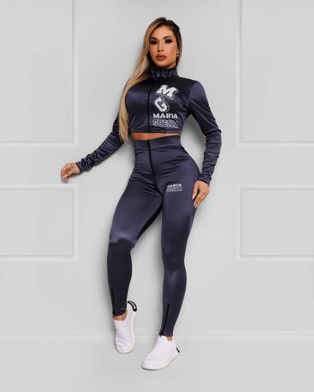 Conjunto top legging ziper sport maria gueixa Conjunto de Roupa Fitness Magazine Luiza