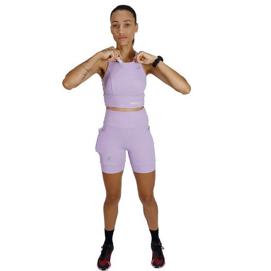 Imagem de Conjunto Top + Short Indrills Running com bolsos Corrida atletismo Academia Treino Lavanda