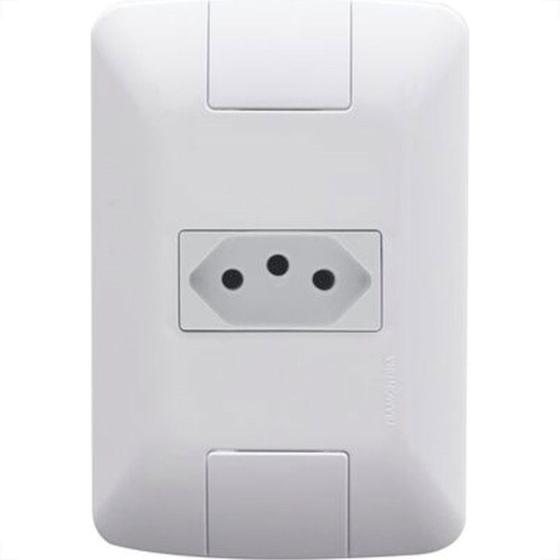 Imagem de Conjunto Tramontina Aria 4X2 Branco Com Placa (1 Tomada 20A) 57241/013