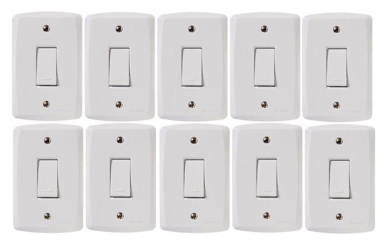 Imagem de Conjunto Tramontina Lux 10 Placa 4x2 Com Interruptor Simples Lcg Eletro