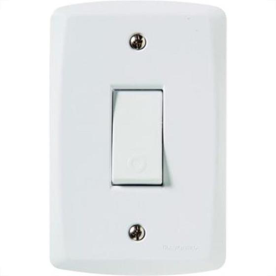 Imagem de Conjunto Tramontina Lux 4X2 Branco Com Placa (1 Simples)