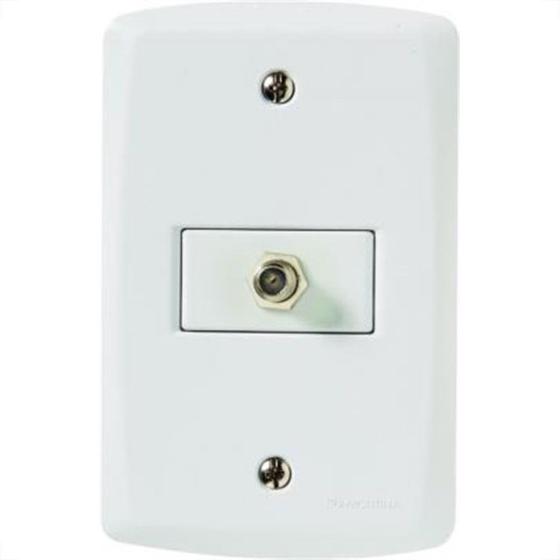 Imagem de Conjunto Tramontina Lux 4X2 Branco Com Placa (1 Tomada Tv)
