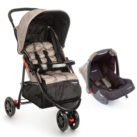 Imagem de Conjunto Travel System Delta Duo Pro Bege Grid - Voyage