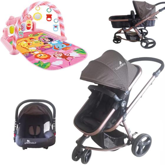 Imagem de Conjunto Travel System + Tapete Atividade Menina Rosa Mobile