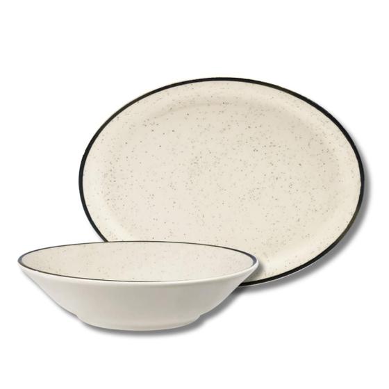 Conjunto Travessa E Saladeira 2 Peças Oxford Unni Brisa Areia