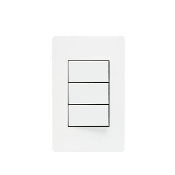 Imagem de Conjunto Triplo 3 Interruptor Simples Infiniti 10 Unidades Margirius