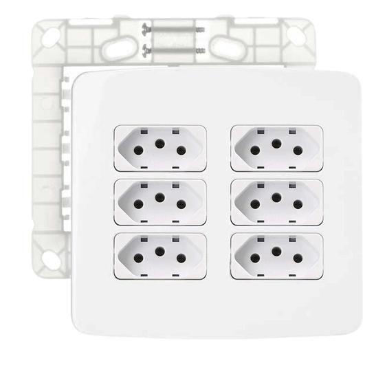 Conjunto Triplo Tomadas 10 e 20A 4x4 Neo Sottile Enerbras Menor preço em Conjunto Triplo Tomadas 10 e 20A 4x4 Neo Sottile Enerbras