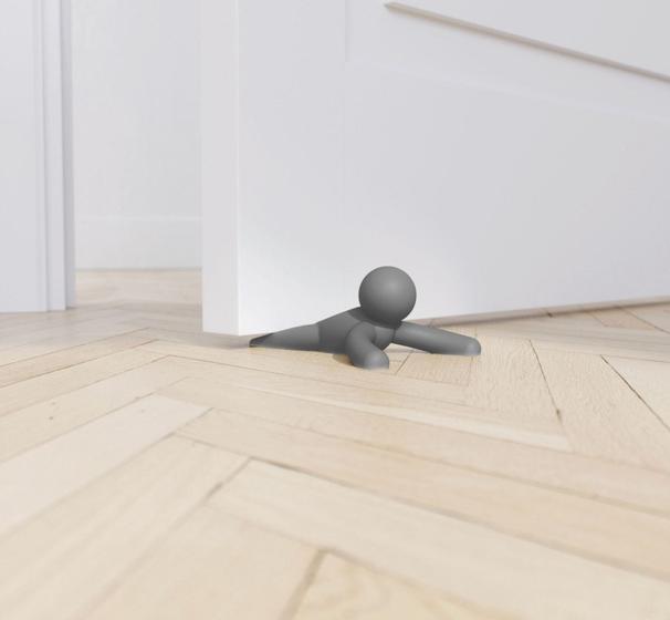 Imagem de Conjunto umbra com 2 peças trava porta buddy doorstop de silicone cor carvão