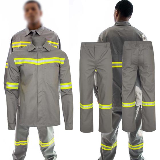 Imagem de Conjunto Uniforme EPI Faixa Refletiva Nr10 Segurança do Trabalho Mecanico Eletricista Construção Obra Serviço