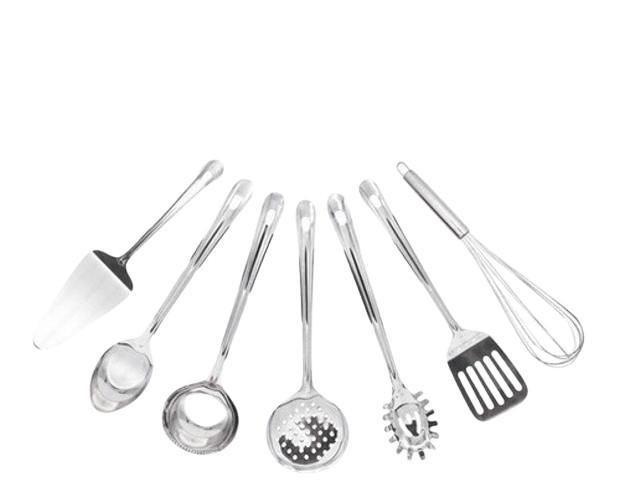 Imagem de Conjunto Utensílio Cozinha Aço Inox Kit 7 Peças Excelente