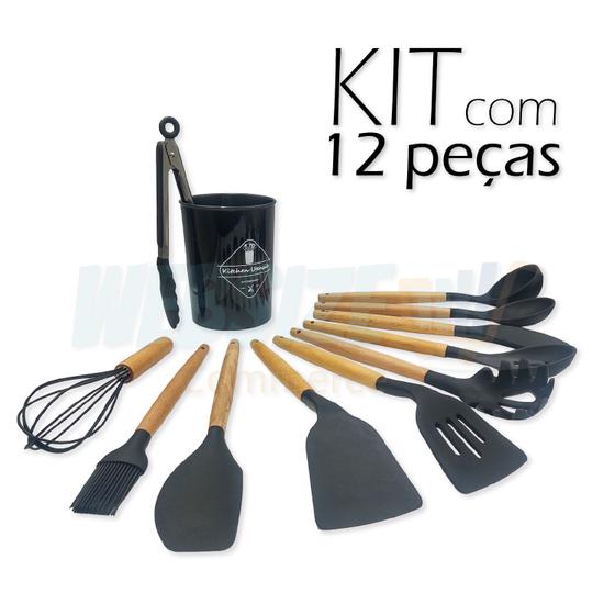 Imagem de Conjunto utensilio silicone cozinha Preto