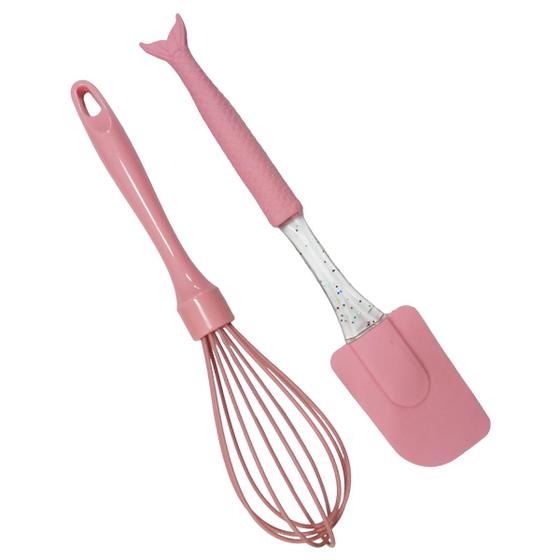 Imagem de Conjunto Utensílios Cozinha Espátula e Batedor de Silicone