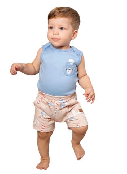 Imagem de Conjunto Verão Bebê Masculino Com Body Regata e Short Ursinhos 31148