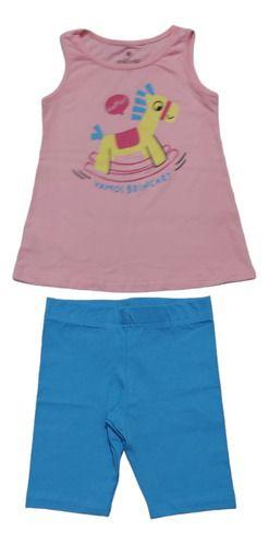 Imagem de Conjunto Verão Blusa Short Infantil Feminina Menina