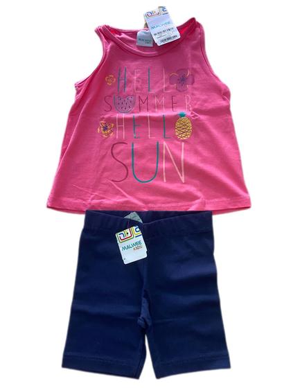 Imagem de Conjunto Verão Menina Blusa Regata Bermuda Ciclista Infantil Bebê Malwee Kids