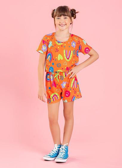 Imagem de Conjunto Verão Menina Vitamina Cropped e Shorts Com Cadarço