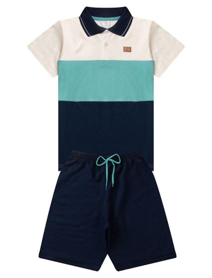 Imagem de Conjunto Verão Menino - Gola Polo e Bermuda - Azul Marinho