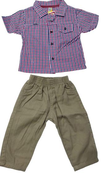 Imagem de Conjunto Verão Menino Infantil Camisa Xadrez Calça