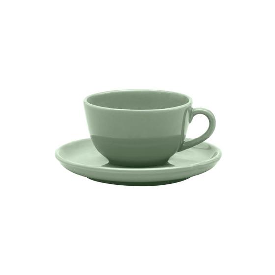 Imagem de Conjunto Xícara de Café com Pires 06 Peças 200ml Flat Matcha Oxford