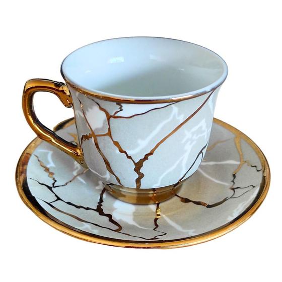 Conjunto Xícara de Café Ouro 6 xicaras 6 pires Porcelana Chinesa Cafezinho Expresso Para Presente Menor preço em Conjunto Xícara de Café Ouro 6 xicaras 6 pires Porcelana Chinesa Cafezinho Expresso Para Presente