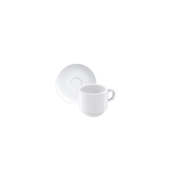 Imagem de Conjunto Xícara e Pires de Café Tramontina Paola em Porcelana 100 ml 2 Peças