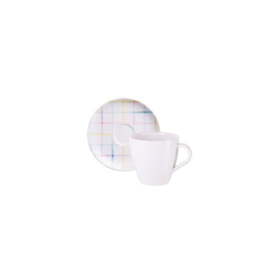 Imagem de Conjunto Xícara e Pires de Chá Tramontina Sweet Color em Porcelana Decorada 200 ml 2 Piezas